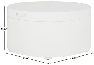 Safavieh Rafaela Round Tray-Top Coffee Table With Hidden Storage For A Stylish, Modern Living Room Experience White COF9704B