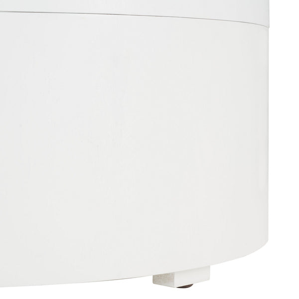 Safavieh Rafaela Round Tray Top Coffee Table With Storage White Mdf COF9704B