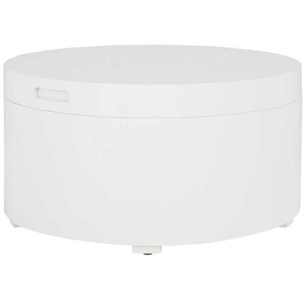 Safavieh Rafaela Round Tray Top Coffee Table With Storage White Mdf COF9704B