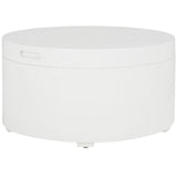 Safavieh Rafaela Round Tray Top Coffee Table With Storage White Mdf COF9704B