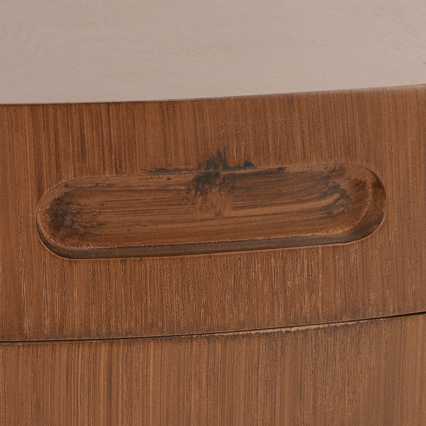 Safavieh Rafaela Round Tray Top Coffee Table With Storage Walnut Mdf COF9704C