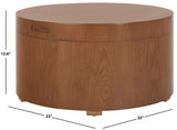 Safavieh Rafaela Round Tray Top Coffee Table With Storage Walnut Mdf COF9704C