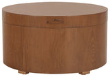 Safavieh Rafaela Round Tray Top Coffee Table With Storage Walnut Mdf COF9704C