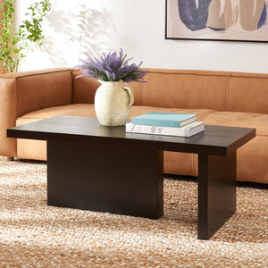 Safavieh Assana Coffee Table - Modern Sculptural Design With Natural Wood Grain For Stylish Living Spaces Black COF9706A