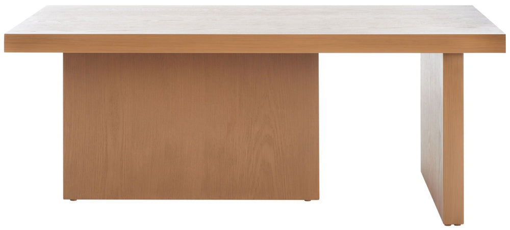 Safavieh Assana Coffee Table - Modern Sculptural Design With Natural Wood Grain For Stylish Living Spaces Sand COF9706C
