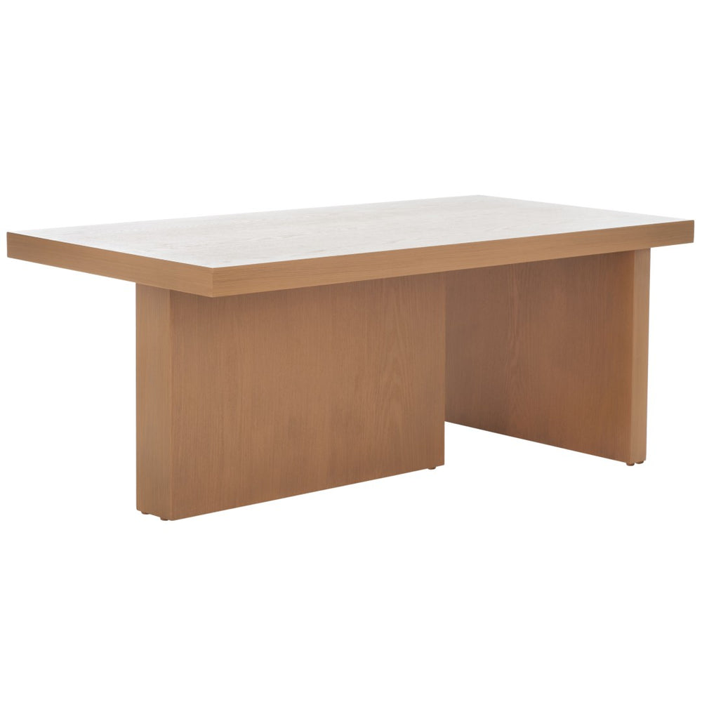 Safavieh Assana Coffee Table - Modern Sculptural Design With Natural Wood Grain For Stylish Living Spaces Sand COF9706C