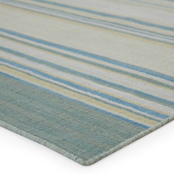 Jaipur Living Coastal Shores Kiawah Coh07 Handwoven Handmade 100% Wool Lines Stripes Indoor Rug Blue, Turquoise 100% Wool Rug122442