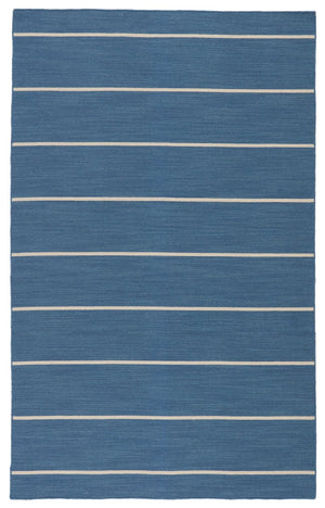 Jaipur Living Coastal Shores Cape Cod Coh09 Handwoven Handmade 100% Wool Lines Stripes Indoor Rug Blue, Beige 100% Wool Rug122701