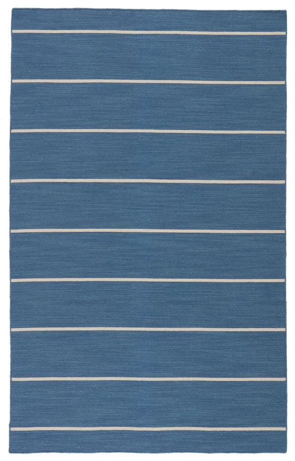 Jaipur Living Coastal Shores Cape Cod Coh09 Handwoven Handmade 100% Wool Lines Stripes Indoor Rug Blue, Beige 100% Wool Rug122701
