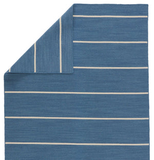 Jaipur Living Coastal Shores Cape Cod Coh09 Handwoven Handmade 100% Wool Lines Stripes Indoor Rug Blue, Beige 100% Wool Rug122701