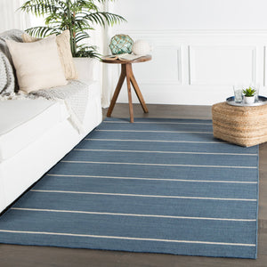Jaipur Living Coastal Shores Cape Cod Coh09 Handwoven Handmade 100% Wool Lines Stripes Indoor Rug Blue, Beige 100% Wool Rug122701