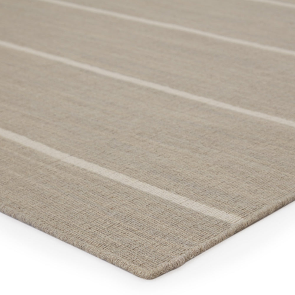 Jaipur Living Coastal Shores Cape Cod Coh17 Handwoven Handmade 100% Wool Lines Stripes Indoor Rug Taupe, Beige 100% Wool Rug122736