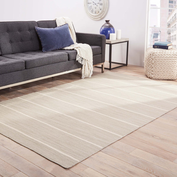 Jaipur Living Coastal Shores Cape Cod Coh17 Handwoven Handmade 100% Wool Lines Stripes Indoor Rug Taupe, Beige 100% Wool Rug122736