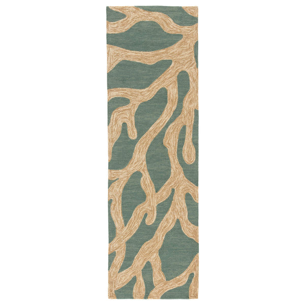 Jaipur Living Jaipur Living Coral Branch Polypropylene Round Rug for Coastal Patio or Beachside Lounge 2'6" X 8' RUG122481