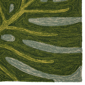 Jaipur Living Coastal Lagoon Luau Col20 Handwoven Handmade 100% Polypropylene Botanical Floral Outdoor Rug Red, Green 100% Polypropylene, 100% Polypropylene Rug122489