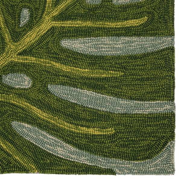 Jaipur Living Coastal Lagoon Luau Col20 Handwoven Handmade 100% Polypropylene Botanical Floral Outdoor Rug Red, Green 100% Polypropylene, 100% Polypropylene Rug122489