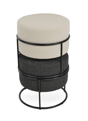Soho Concept Colombo Stackable Ottoman - Luxurious Camira Wool Fabric, 10-year Guarantee, Stylish & Practical Seating White,Black  Soho-concept-dining-chair-13477