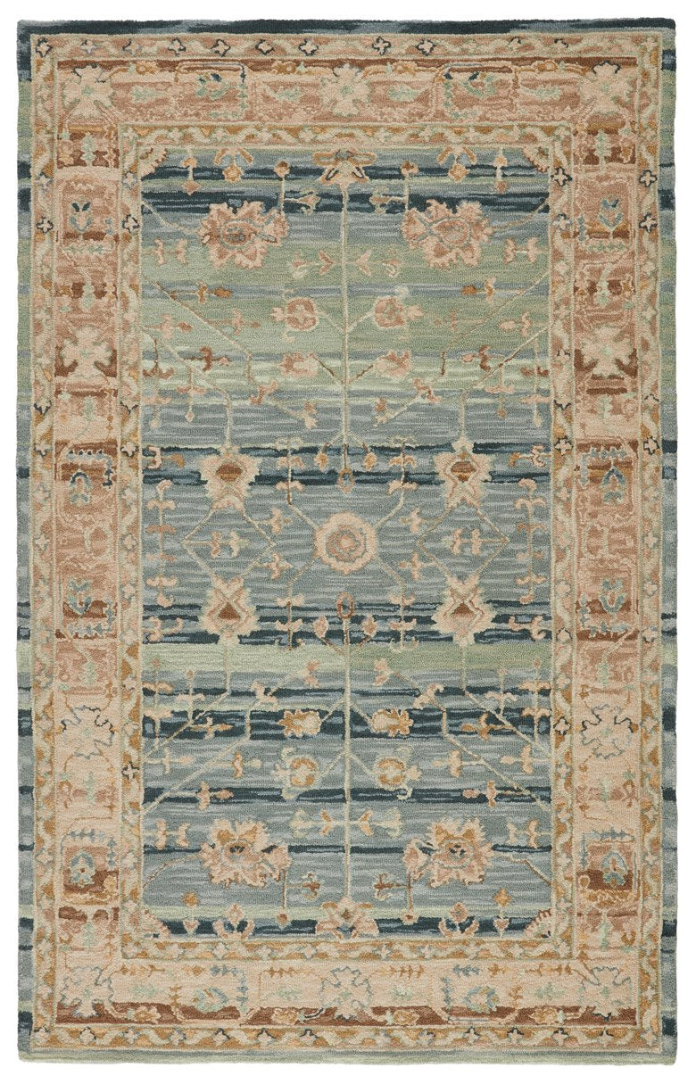 Jaipur Living Cardamom Jensine Com08 Tufted Handmade 100% Wool Vintage Oriental Indoor Rug Green, Tan 100% Wool, 100% Cotton Rug147106