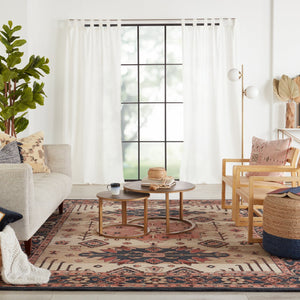 Jaipur Living Cardamom Idina Com09 Tufted Handmade 100% Wool Traditional Medallion Indoor Rug Pink, Dark Blue 100% Wool, 100% Cotton Rug147136