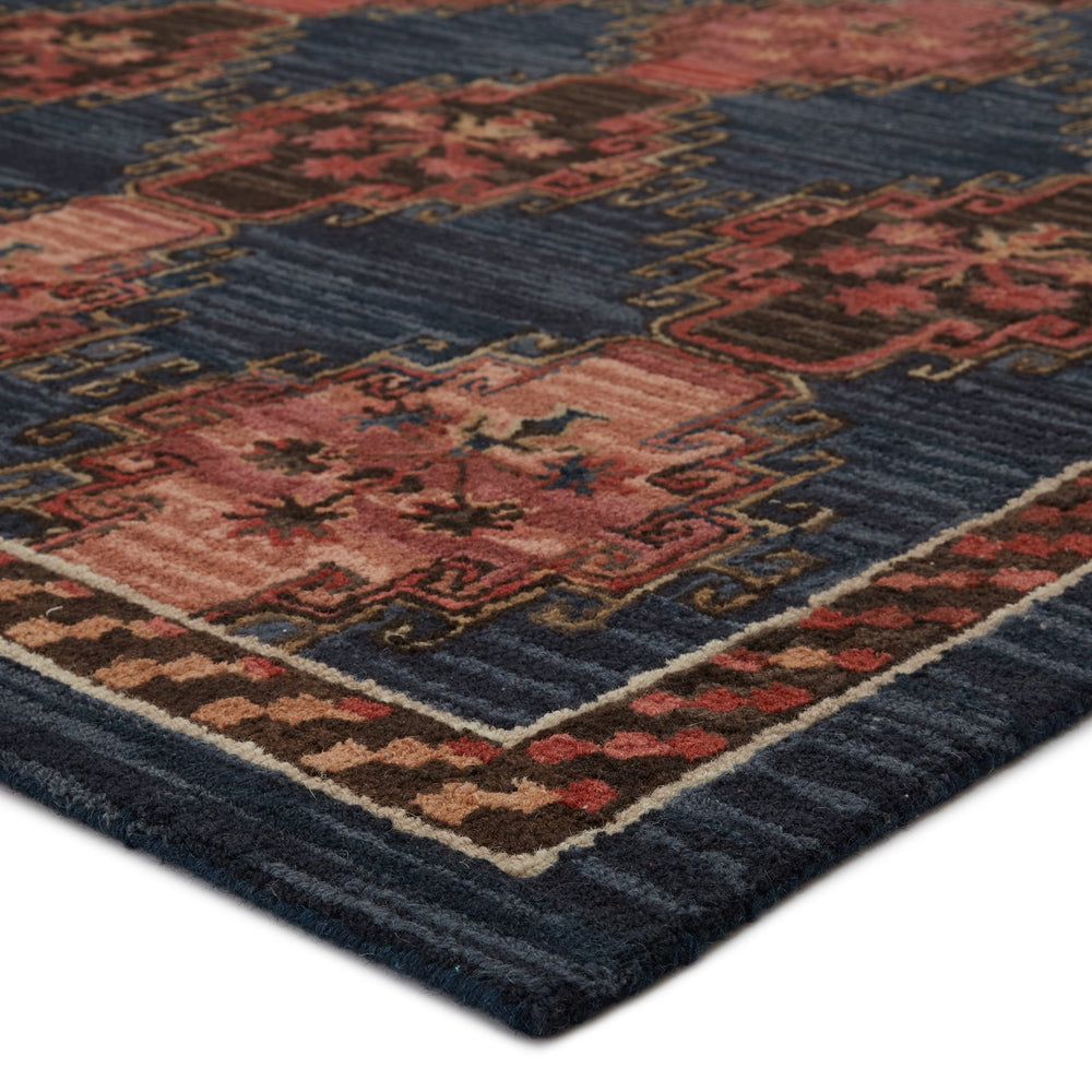 Jaipur Living Cardamom Kyoto Com11 Tufted Handmade 100% Wool Vintage Tribal Indoor Rug Dark Blue, Pink 100% Wool, 100% Cotton Rug150390