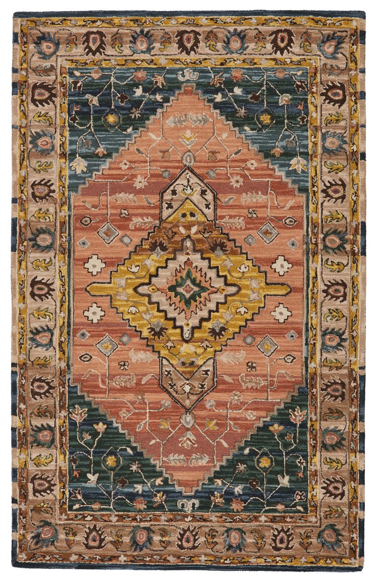 Jaipur Living Cardamom Seraphina Com13 Tufted Handmade 100% Wool Vintage Medallion Indoor Rug Brown, Yellow 100% Wool, 100% Cotton Rug147101
