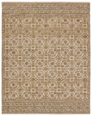 Jaipur Living Cardamom Sarang Com14 Tufted Handmade 100% Wool Traditional Trellis Indoor Rug Brown, Taupe 100% Wool, 100% Polyester Rug156013