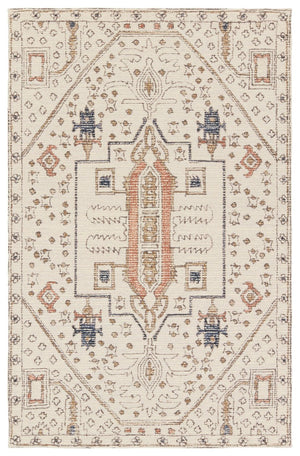 Jaipur Living Cardamom Dahir Com15 Tufted Handmade 100% Wool Traditional Medallion Indoor Rug Ivory, Gray 100% Wool, 100% Cotton Rug156848