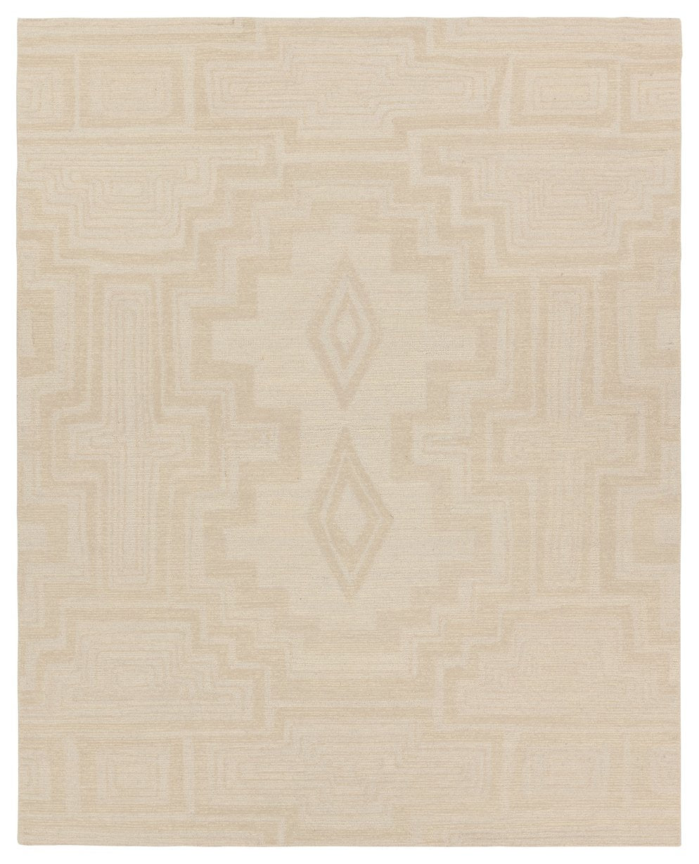 Jaipur Living Cardamom Aterian Com16 Tufted Handmade 100% Wool Traditional Medallion Indoor Rug Tan 100% Wool, 100% Cotton Rug156851