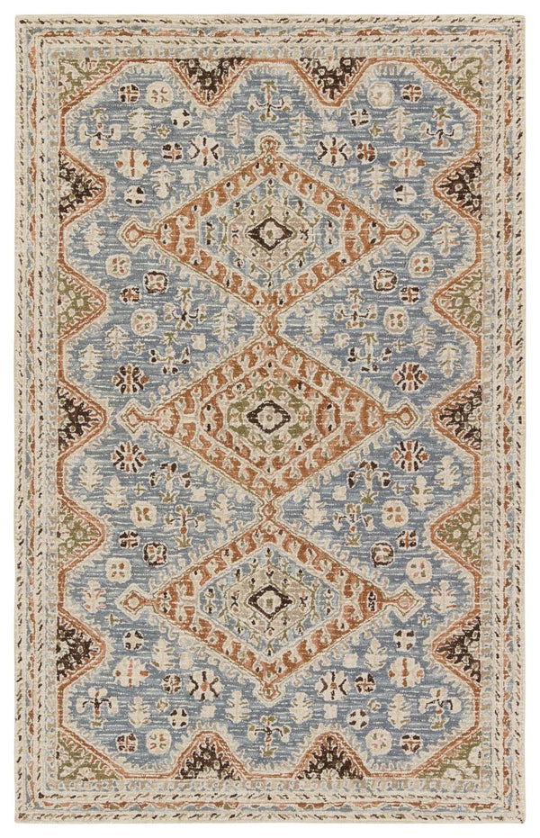 Jaipur Living Cardamom Zascha Com17 Tufted Handmade 100% Wool Traditional Medallion Indoor Rug Blue, Brown 100% Wool, 100% Cotton Rug156856