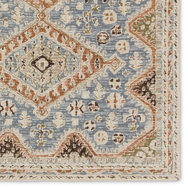 Jaipur Living Cardamom Zascha Com17 Tufted Handmade 100% Wool Traditional Medallion Indoor Rug Blue, Brown 100% Wool, 100% Cotton Rug156856