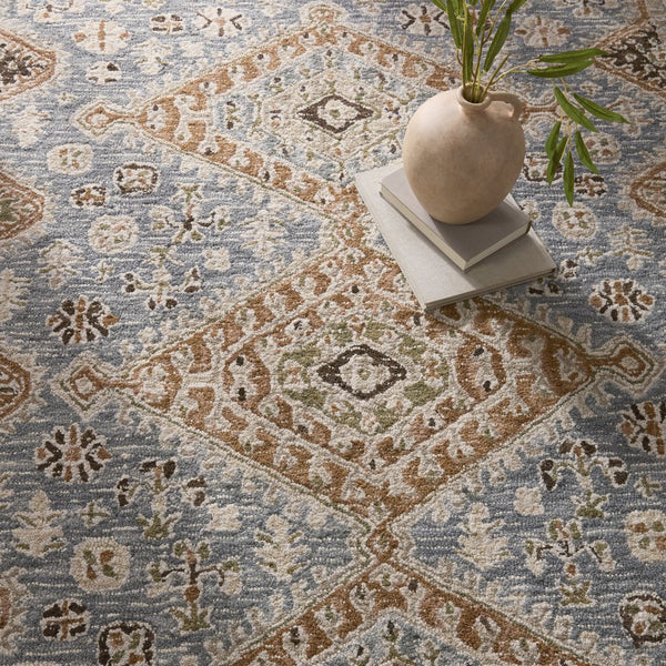 Jaipur Living Cardamom Zascha Com17 Tufted Handmade 100% Wool Traditional Medallion Indoor Rug Blue, Brown 100% Wool, 100% Cotton Rug156856