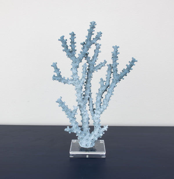 Zeugma Coral Blue Decorative Accent Piece - Stunning 10” Resin Sculpture With Clear Acrylic Finish, 1 Lb   Cf2229016