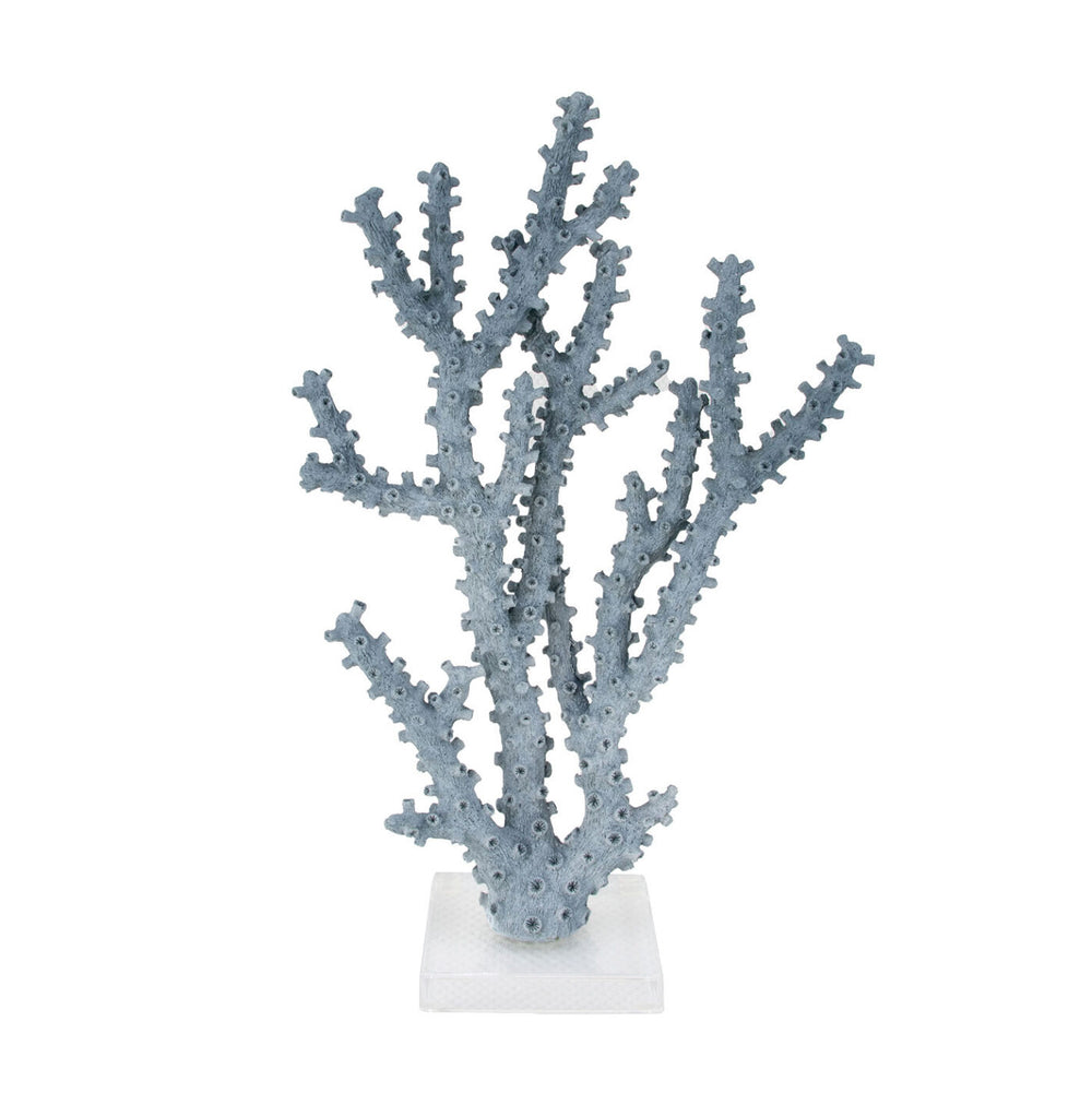 Zeugma Coral Blue Decorative Accent Piece - Stunning 10” Resin Sculpture With Clear Acrylic Finish, 1 Lb   Cf2229016