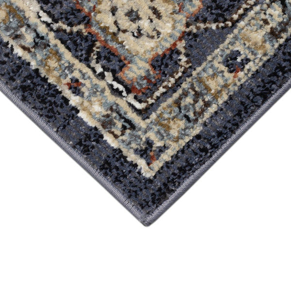 Trans Ocean Liora Manne Ariana Heriz Indoor Area Rug - Elegant Traditional Floral Design For Stylish Spaces Navy Polypropylene Arnr8922233