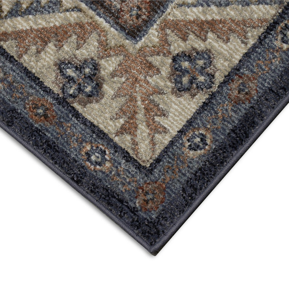 Trans Ocean Liora Manne Ariana Floral Medallion Indoor Area Rug - Elegant Power Loomed Design For Classic Decor Blue Polypropylene Arn58922603