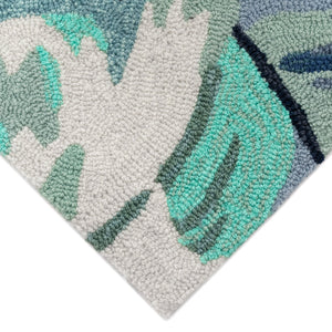 Trans Ocean Liora Manne Capri Palm Leaf Indoor/Outdoor Area Rug - Vibrant Botanical Design For Any Space Blue Polyester,Acrylic Cap23166803
