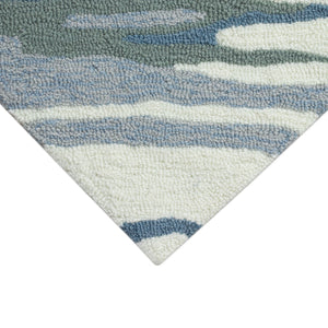 Trans Ocean Liora Manne Capri Wave Indoor/Outdoor Area Rug – Stunning Coastal Design For Elegant Spaces Blue Polyester,Acrylic Cap46175504