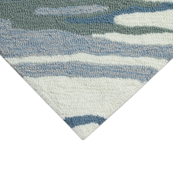 Trans Ocean Liora Manne Capri Wave Indoor/Outdoor Area Rug – Stunning Coastal Design For Elegant Spaces Blue Polyester,Acrylic Cap46175504