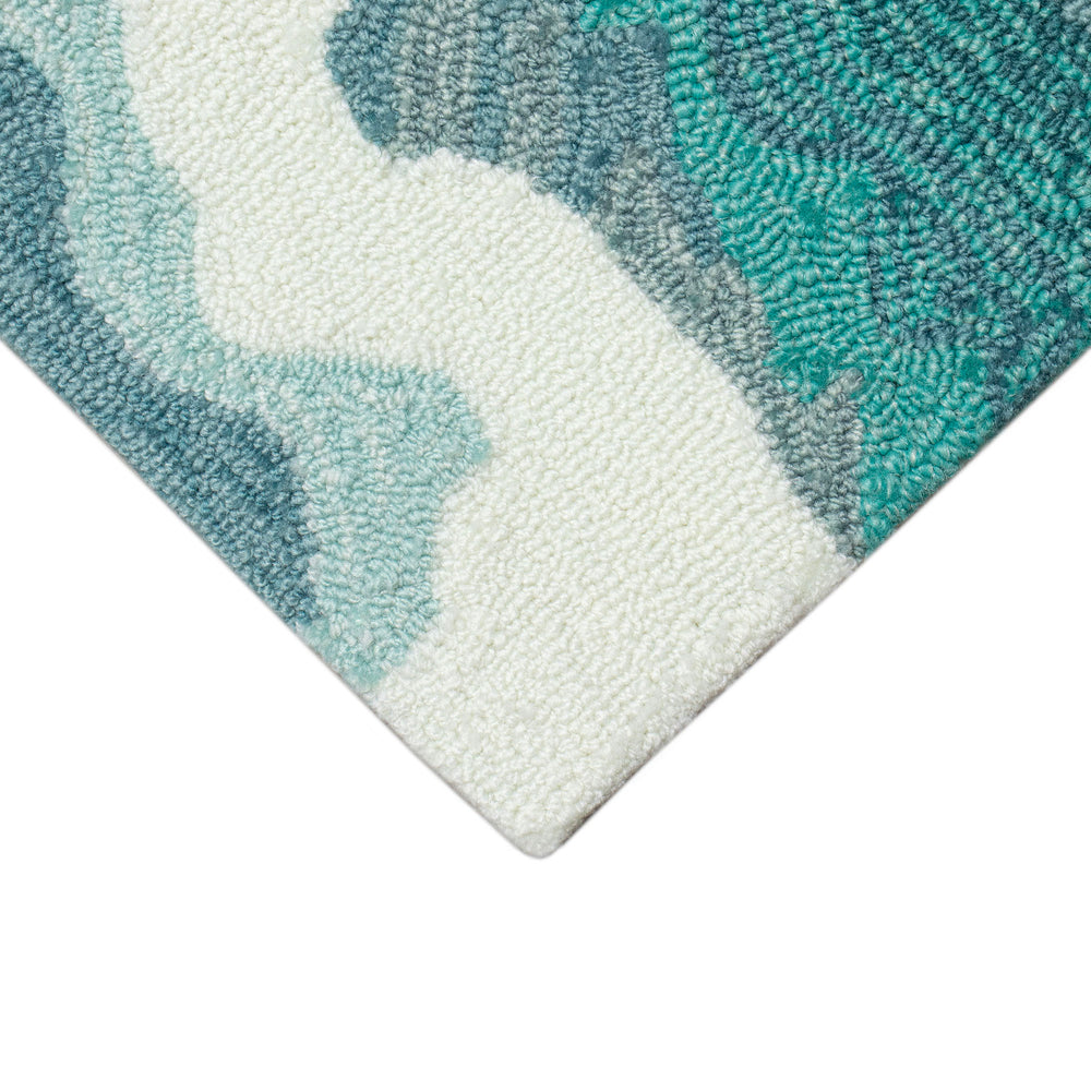 Trans Ocean Liora Manne Capri Wave Indoor/Outdoor Area Rug – Stunning Coastal Design For Elegant Spaces Blue Polyester,Acrylic Cap46175594