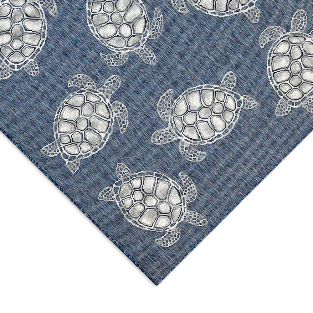 Trans Ocean Liora Manne Carmel Coastal Turtle Indoor/Outdoor Area Rug - Vibrant Beach Style For Any Space Navy Polypropylene,Polyester Cred8841333