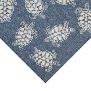 Trans Ocean Liora Manne Carmel Coastal Turtle Indoor/Outdoor Area Rug - Vibrant Beach Style For Any Space Navy Polypropylene,Polyester Cre45841333