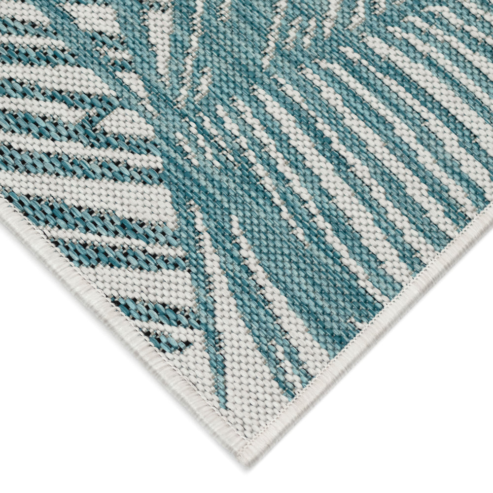 Trans Ocean Liora Manne Carmel Palm Indoor/Outdoor Area Rug – Tropical Botanical Leaf Design For Any Space Blue Polypropylene,Polyester Crer8843904