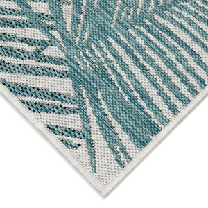 Trans Ocean Liora Manne Carmel Palm Indoor/Outdoor Area Rug – Tropical Botanical Leaf Design For Any Space Blue Polypropylene,Polyester Cre69843904