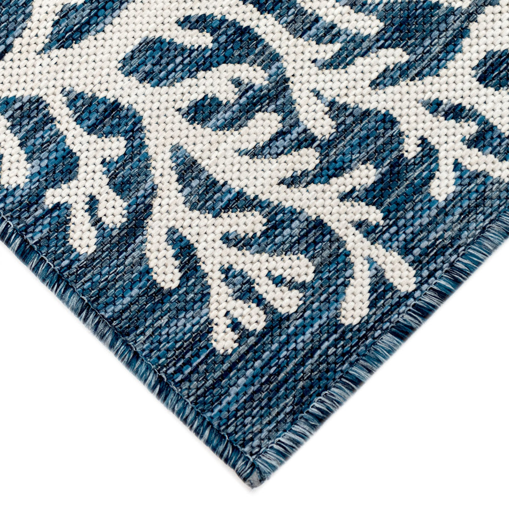 Trans Ocean Liora Manne Carmel Coral Border Area Rug - Coastal Style For Indoor And Outdoor Spaces, 4'10" X 7'6" Blue Polypropylene,Polyester Cre45844833