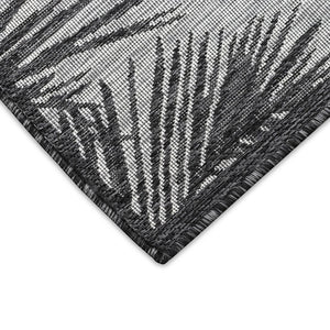 Trans Ocean Liora Manne Carmel Fronds Botanical Indoor/Outdoor Area Rug - Elegant Transitional Design For Any Space Black Polypropylene,Polyester Cre45847448