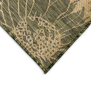 Trans Ocean Liora Manne Carmel Sunflower Field Area Rug - Transitional Botanical Design For Indoor & Outdoor Spaces Green Polypropylene,Polyester Cred8848306