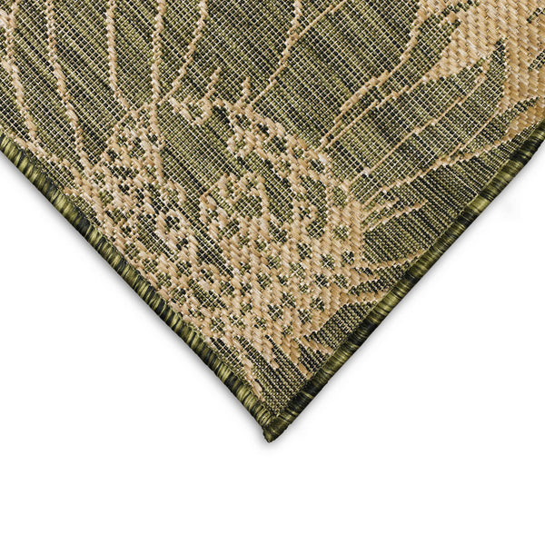 Trans Ocean Liora Manne Carmel Sunflower Field Area Rug - Transitional Botanical Design For Indoor & Outdoor Spaces Green Polypropylene,Polyester Cred8848306