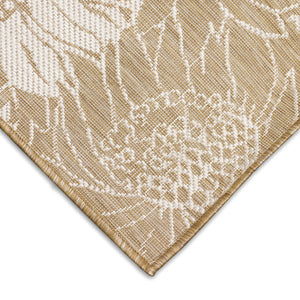 Trans Ocean Liora Manne Carmel Sunflower Field Area Rug - Transitional Botanical Design For Indoor & Outdoor Spaces Beige Polypropylene,Polyester Cre58848312