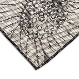 Trans Ocean Liora Manne Carmel Sunflower Field Area Rug - Transitional Botanical Design For Indoor & Outdoor Spaces Black Polypropylene,Polyester Crer5848348
