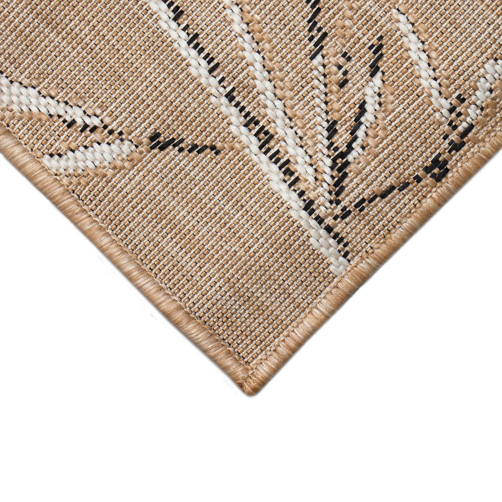 Trans Ocean Liora Manne Carmel Botanical Leaf Indoor/Outdoor Area Rug With Elegant Bamboo Border Design Tan Polypropylene,Polyester Cre69848812